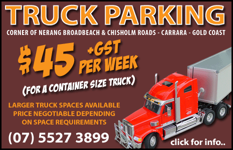 Truck parking at Carrara on the Gold Coast
